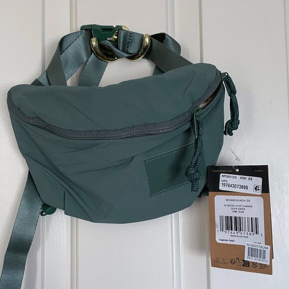 The North Face Handbags - NEW North Face Never Stop Lumbar Pack Crossbody Bag NWT Duck Green Waist Fanny